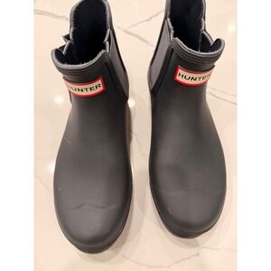 Hunter Original Chelsea Boot Matte Black Rubber Rain Boot Women's US 8